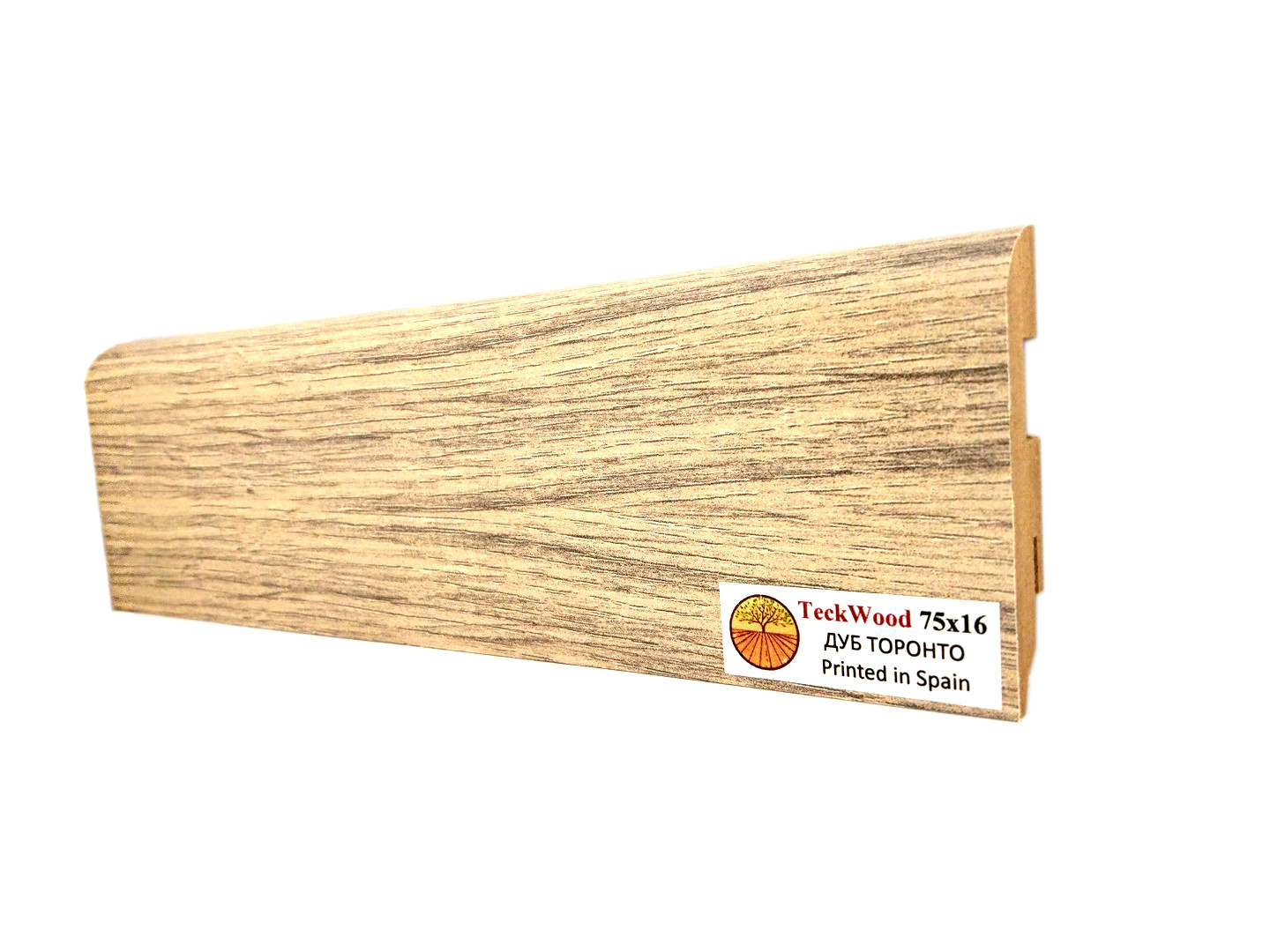 Плинтус МДФ ламинированный TeckWood Дуб Торонто 2150×75×16